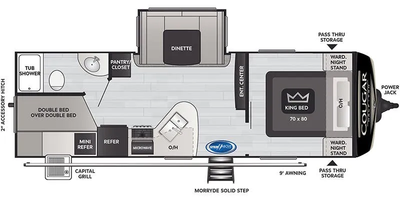 Keystone Cougar Half-Ton 25BHSWE floor plan