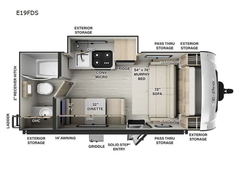 2025 Forest River Flagstaff E-Pro E19FDS - Floor plan