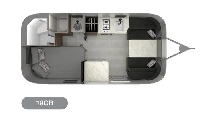 Airstream Caravel 19CB floor plan