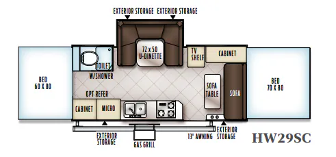 Forest River Flagstaff High Wall HW29SC floor plan