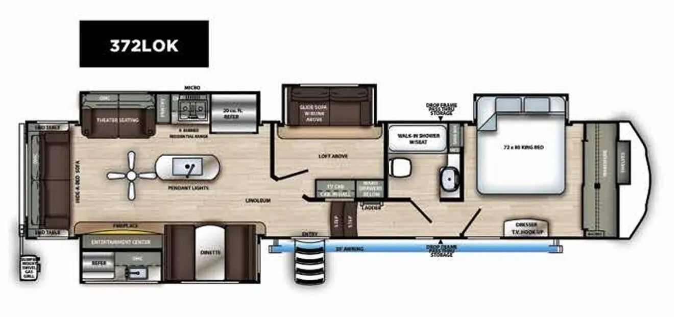 Forest River Sierra 372LOK floor plan