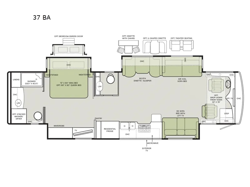 2026 Tiffin Allegro Red 37 BA - Floor plan