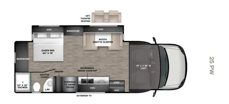 2027 Tiffin Wayfarer 25 PW floor plan