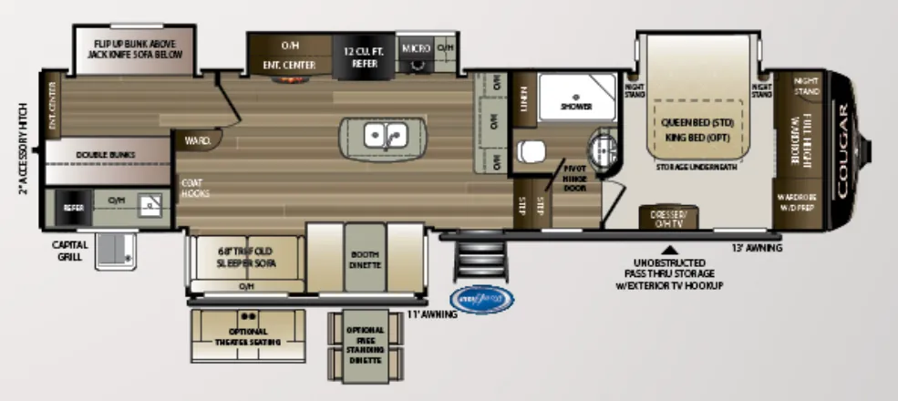 Keystone Cougar 369BHS floor plan