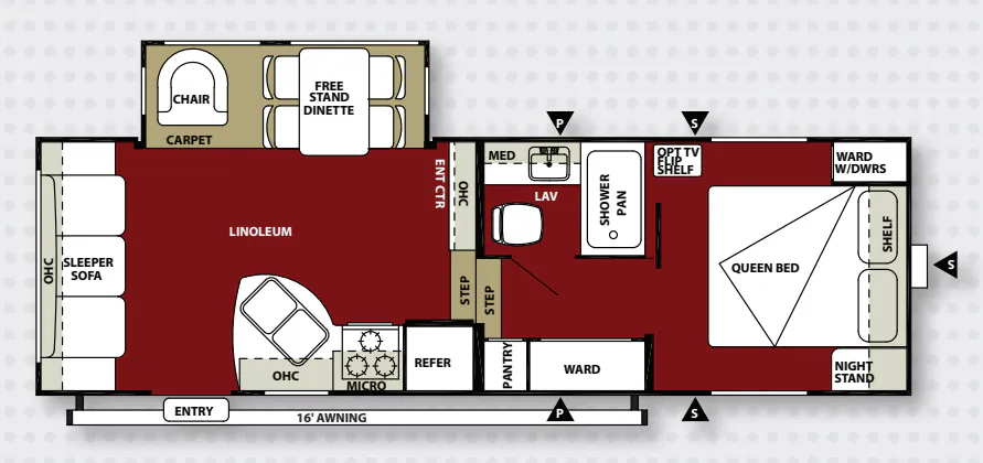 Forest River Wildwood 24RLS floor plan