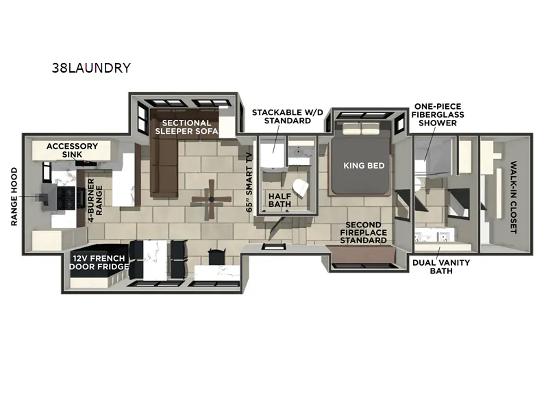 2026 Prime Time Sanibel 38LAUNDRY - Floor plan