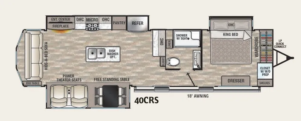 Forest River Cedar Creek Cottage 40CRS floor plan