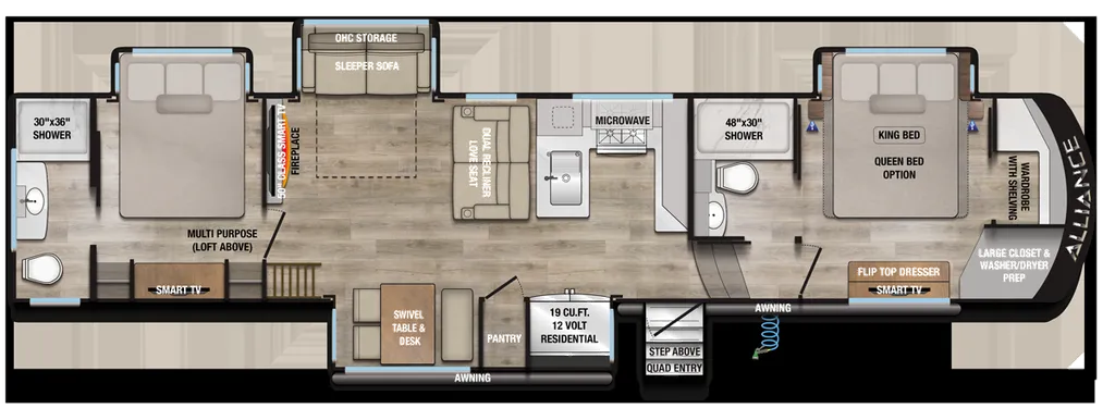 2027 Alliance RV Paradigm 395DS floor plan