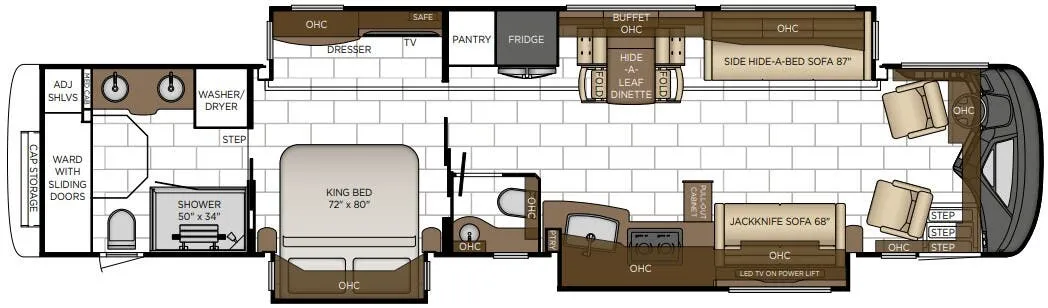 Newmar London Aire 4551 floor plan