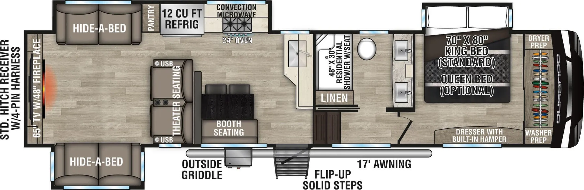K-Z Durango D326RLT floor plan