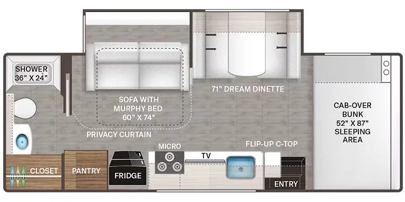 2024 Thor Motor Coach Coleman 24CL - Floor plan