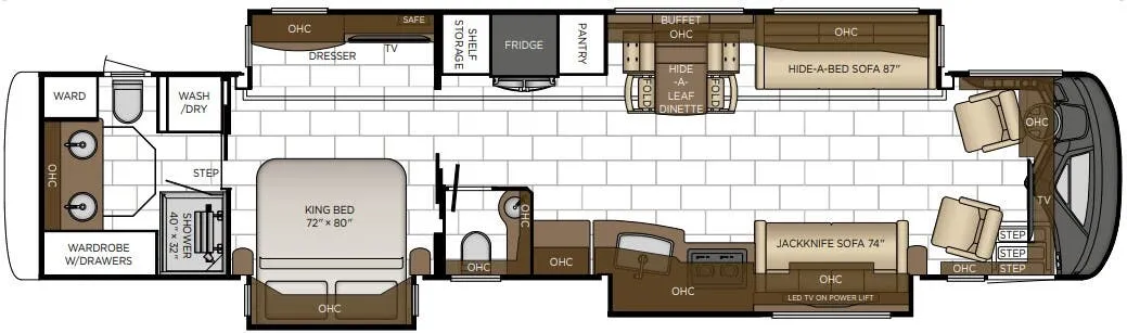 Newmar London Aire 4595 floor plan
