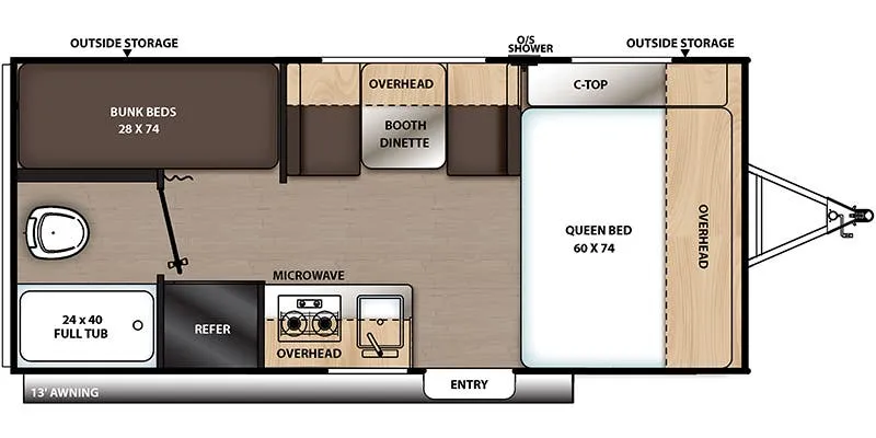 Forest River Aurora 18BH floor plan
