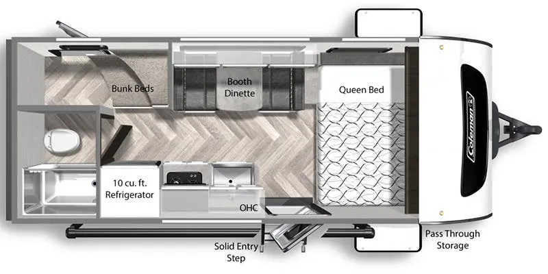 2021 Dutchmen Coleman Rubicon 1628BH floor plan