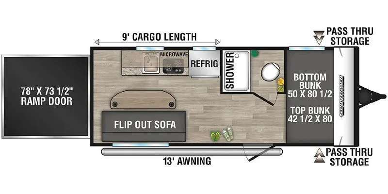 K-Z Sportsmen Classic 180TH floor plan