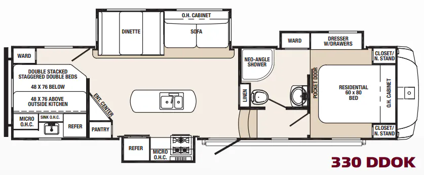 Palomino Sabre Silhouette 330 DDOK floor plan