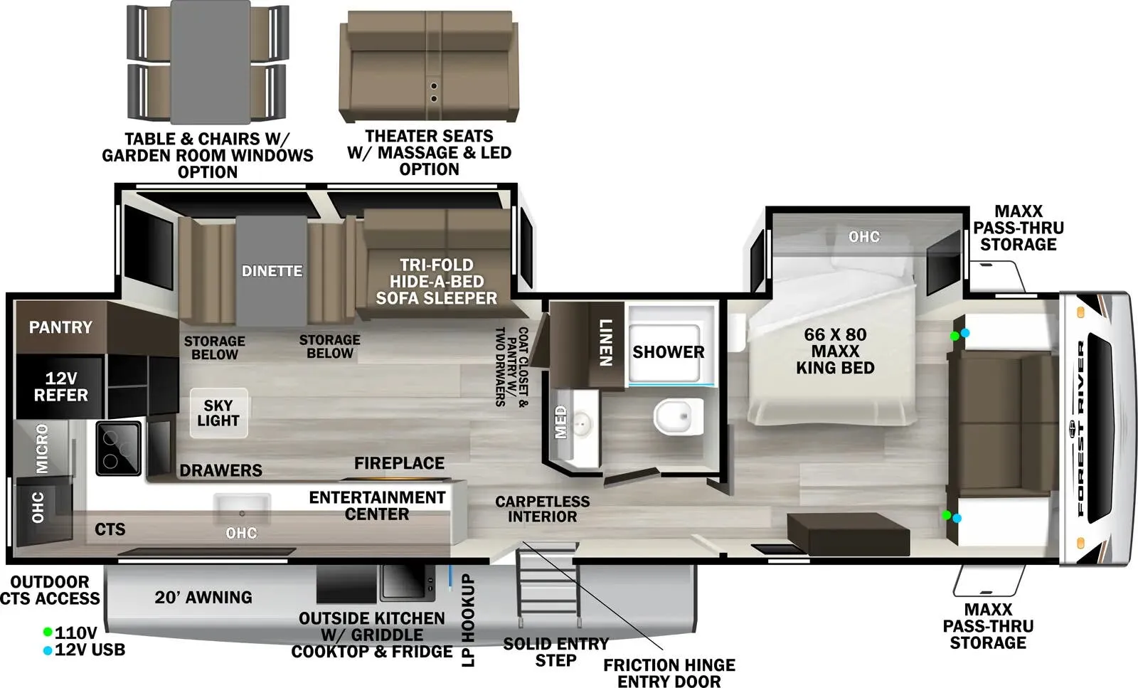 Forest River Wildcat Maxx 310RKX floor plan