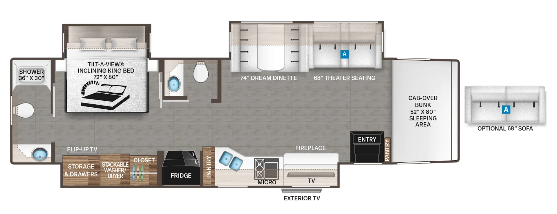 2026 Thor Motor Coach Pasadena SV 38DX - Floor plan