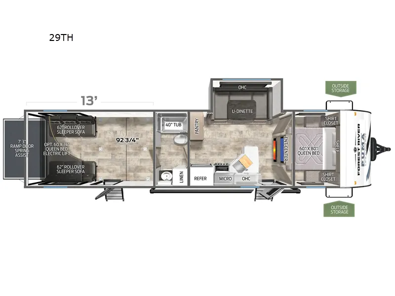 2026 Palomino Puma Unleashed 29TH - Floor plan