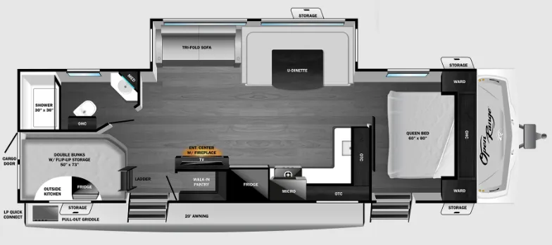 Highland Ridge Open Range Range Lite 270DBL floor plan