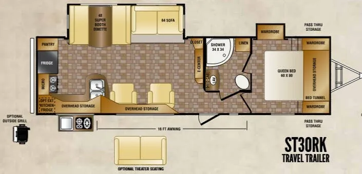 CrossRoads Sunset Trail Reserve ST30RK floor plan