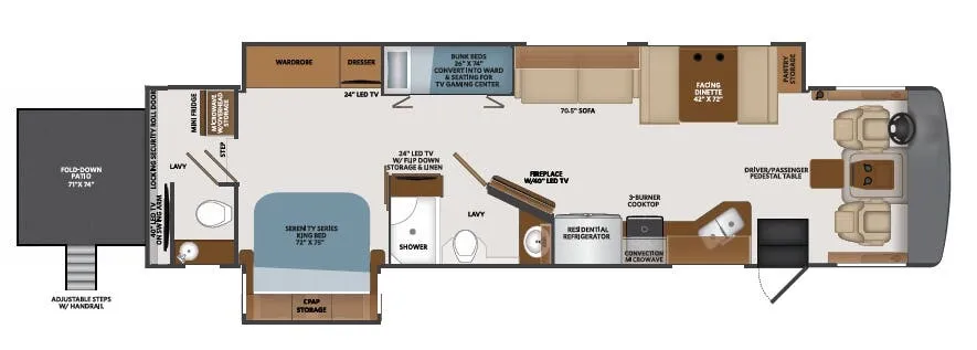 Fleetwood Bounder 36FP floor plan