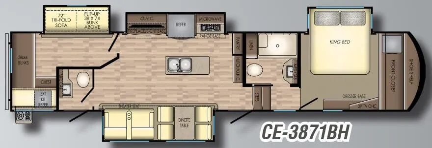 CrossRoads Cameo 3871BH floor plan