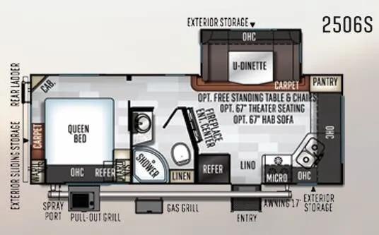 Forest River Rockwood Mini Lite 2506S floor plan