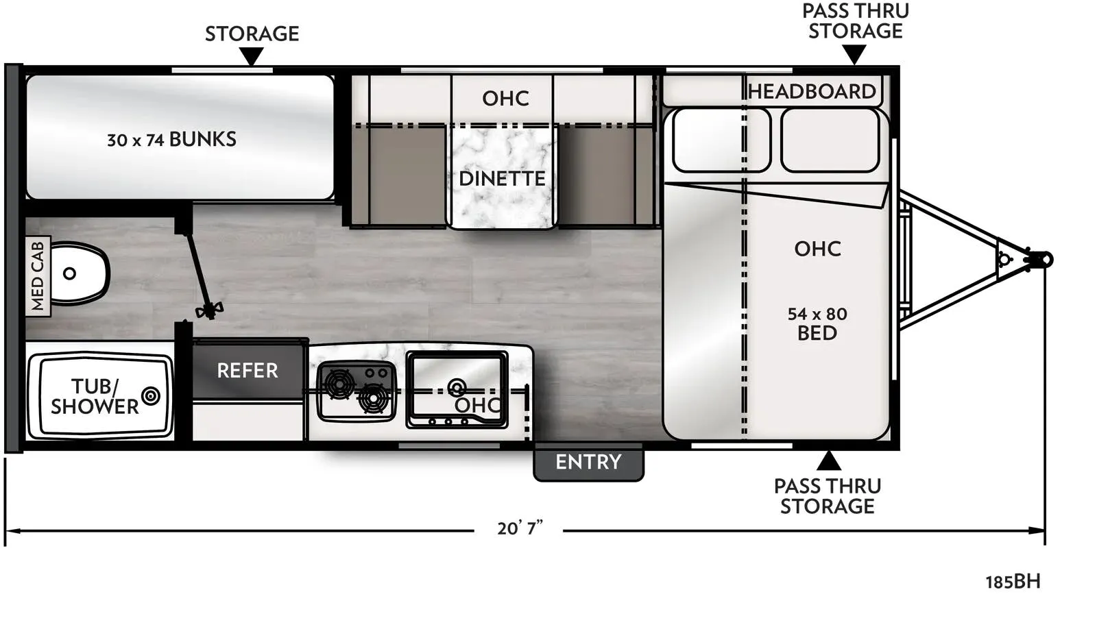 Coachmen Apex Nano 185BH floor plan