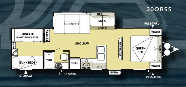 2012 Forest River Salem 30QBSS floor plan
