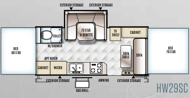 Forest River Flagstaff High Wall HW29SC floor plan