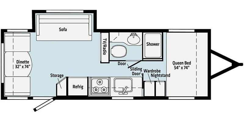 2022 Winnebago Micro Minnie 2225RL - Floor plan