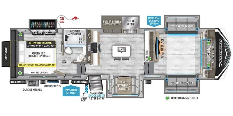 Grand Design Momentum M-Class 336M floor plan
