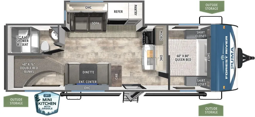 2026 Forest River Puma 25BHS - Floor plan