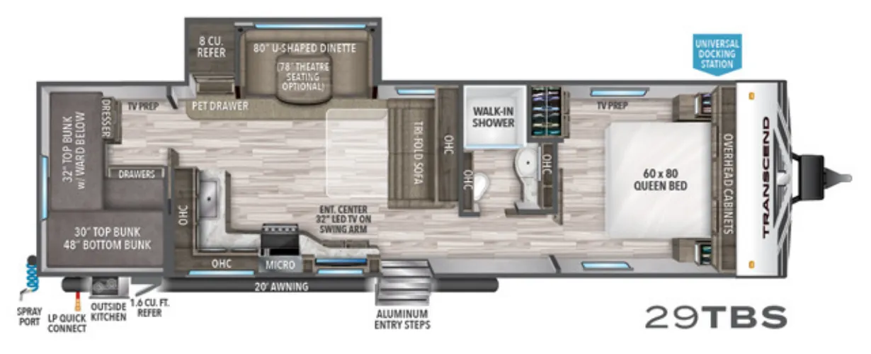 Grand Design Transcend 29TBS floor plan