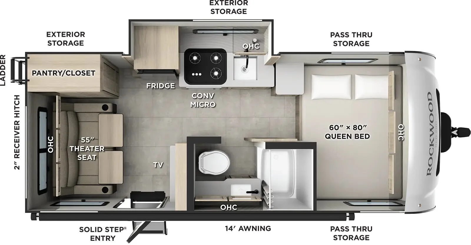Forest River Rockwood Geo Pro G19RL floor plan