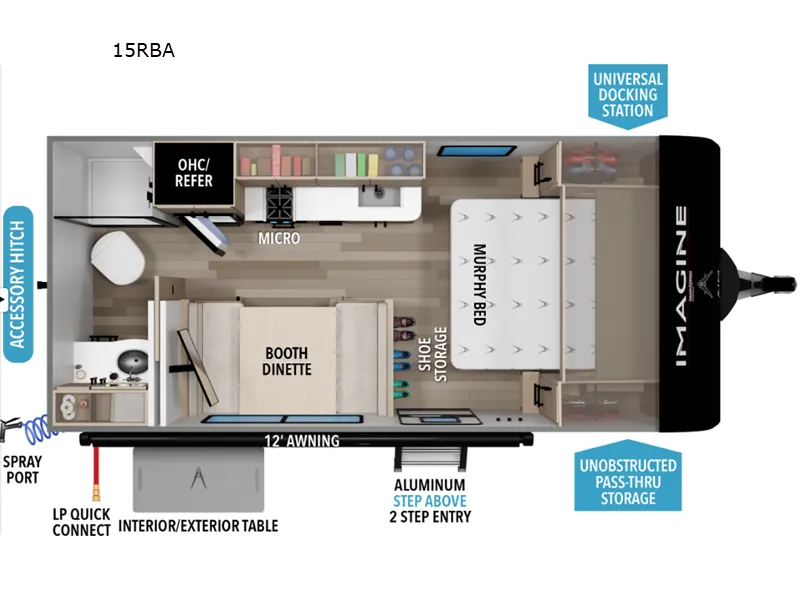 2027 Grand Design Imagine AIM 15RBA - Floor plan