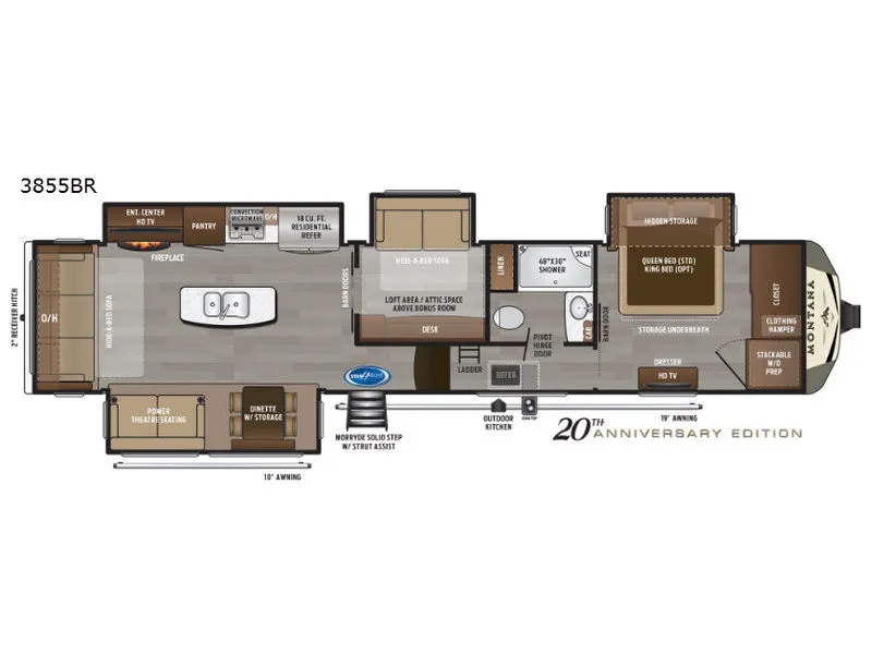 2020 Keystone Montana 3855BR floor plan