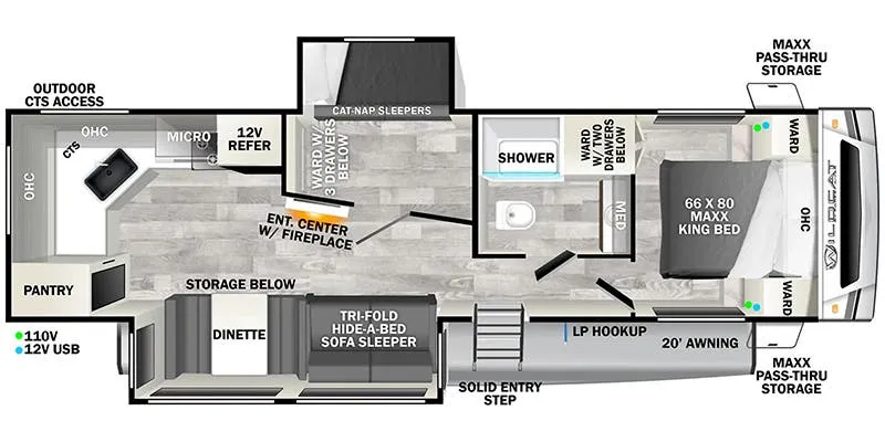 Forest River Wildcat 304MBX floor plan
