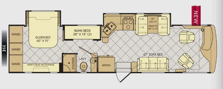 2015 Fleetwood Excursion 35E — Floor plan