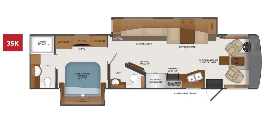 Fleetwood Bounder 35K floor plan