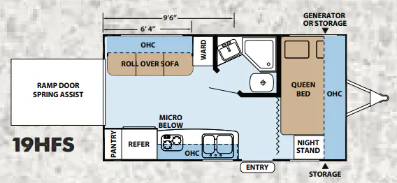 Forest River XLR Hyperlite 19HFS floor plan