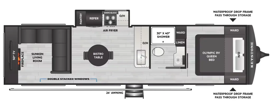 2027 Keystone Hideout Max 31SUNROOM - Floor plan