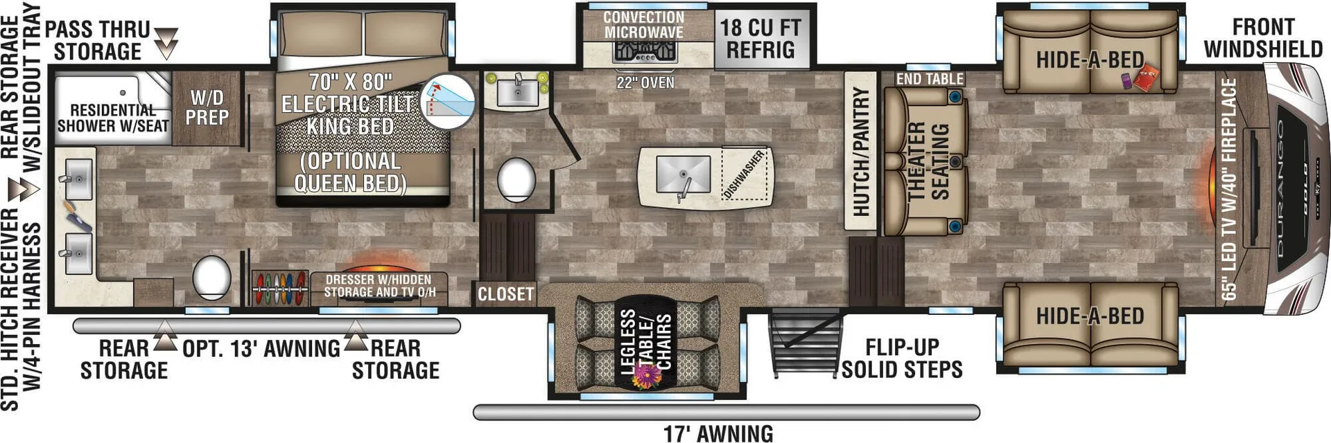 K-Z Durango Gold G386FLF floor plan