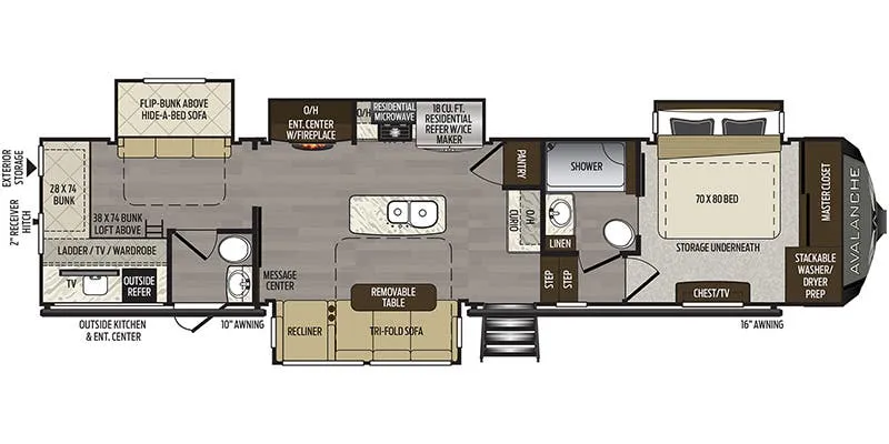 Keystone Avalanche 379BH floor plan