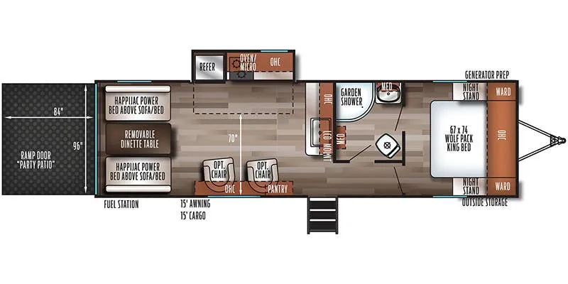 2019 Forest River Cherokee Wolf Pack 23PACK15 - Floor plan