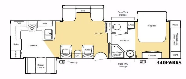 Keystone Sprinter Copper Canyon 340FWRKS floor plan