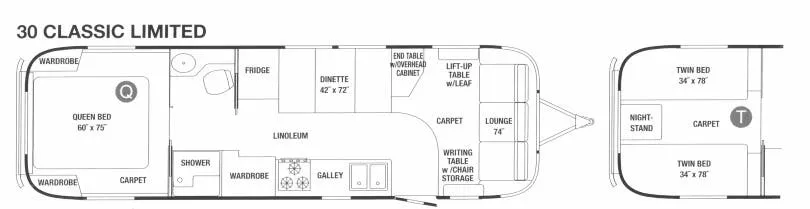 Airstream Classic 30 floor plan