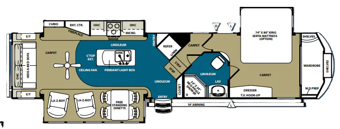 Forest River Sandpiper 356RL floor plan