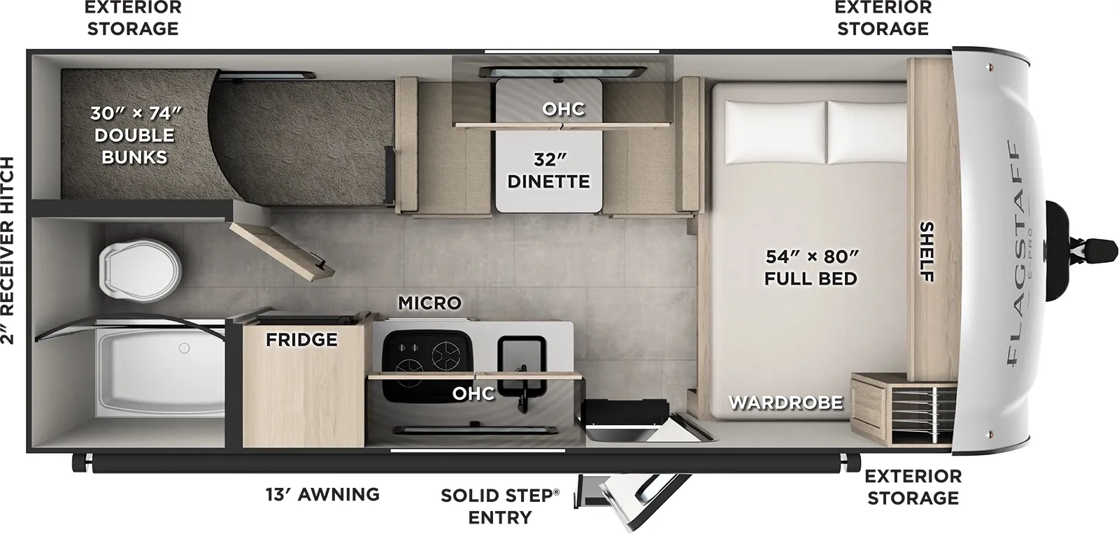2026 Forest River Flagstaff E-pro 17LE - Floor plan